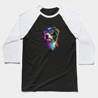 Colourful Cool Golden Doodle Dog with Sunglasses Baseball T-Shirt